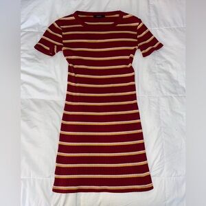 Gryffindor Colors Striped Tight Dress Forever 21